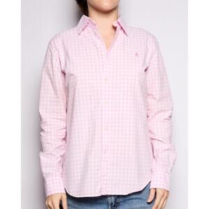 00's Ralph Lauren Pink White Gingham Oxford Shirt